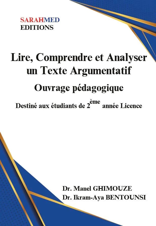غلاف — Lire, Comprendre et Analyser un Texte Argumentatif