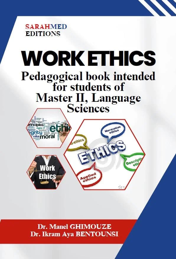 Couverture — Work ethics Pedagogical book intended for students of: Master II, language sciences